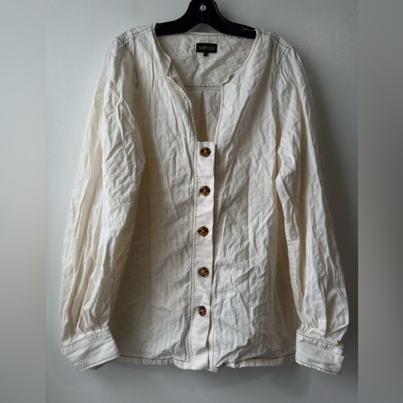 Shegul Tops - Shegul Emme Cream Button-Down Shirt